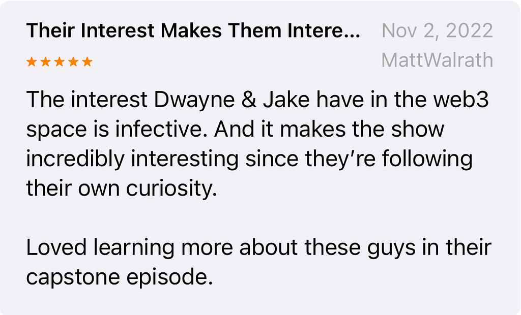 Apple Podcast Review for Inside the Den